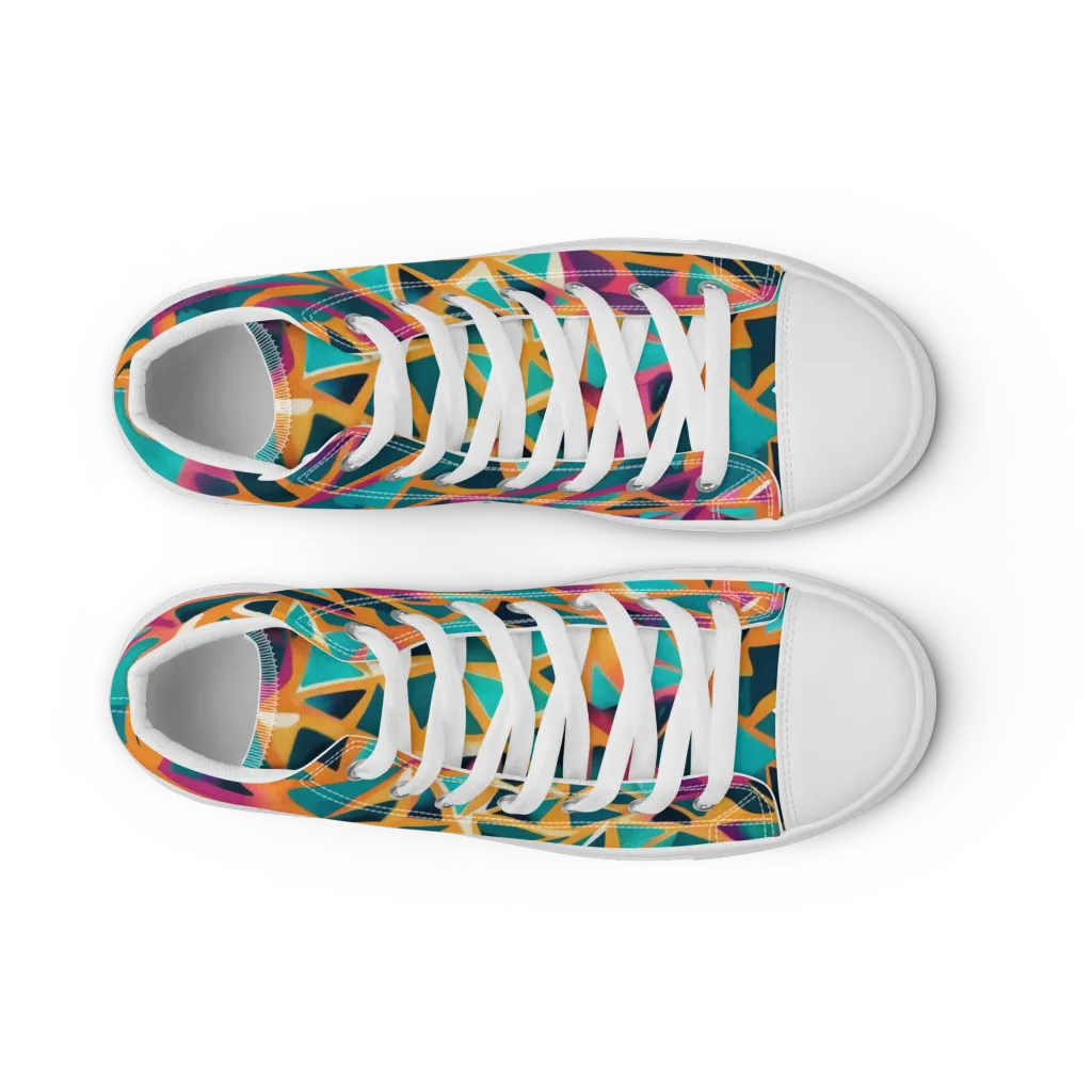 Magma Matrix on Women's High Top Canvas Shoes — Front