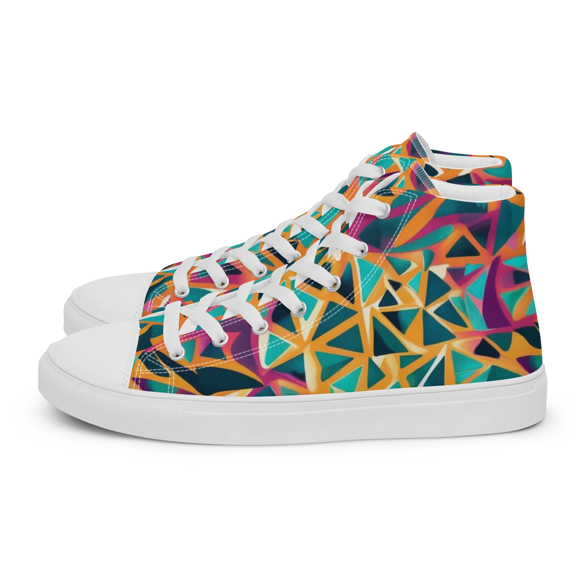Magma Matrix on Women's High Top Canvas Shoes — Left