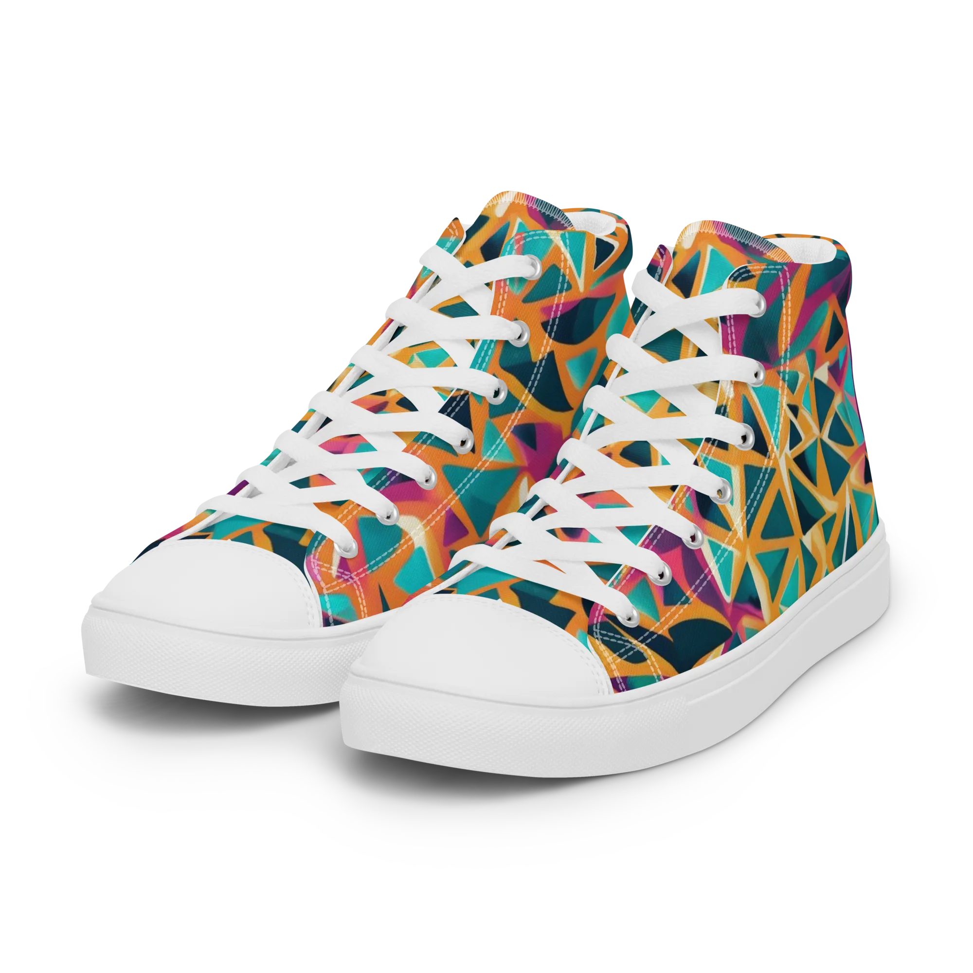 Magma Matrix on Women's High Top Canvas Shoes — Left Front