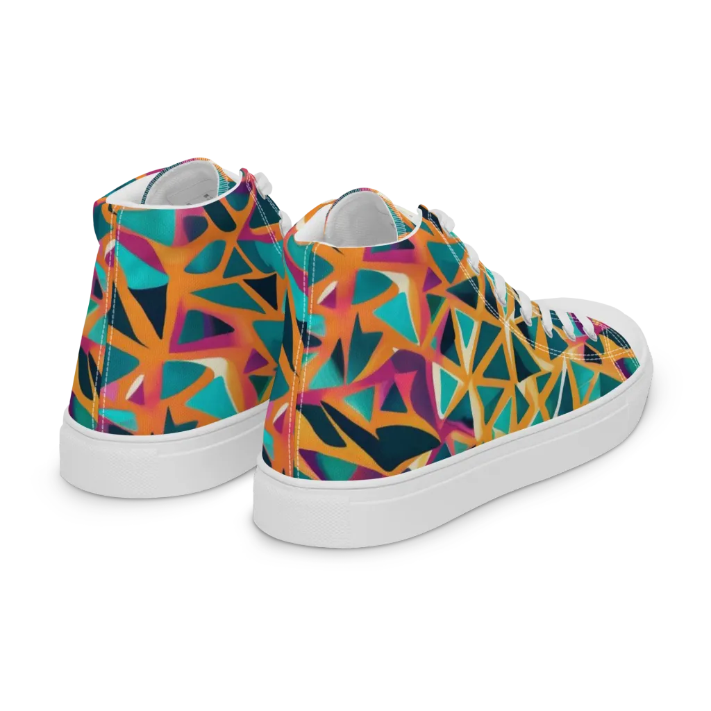 Magma Matrix on Women's High Top Canvas Shoes — Right Back