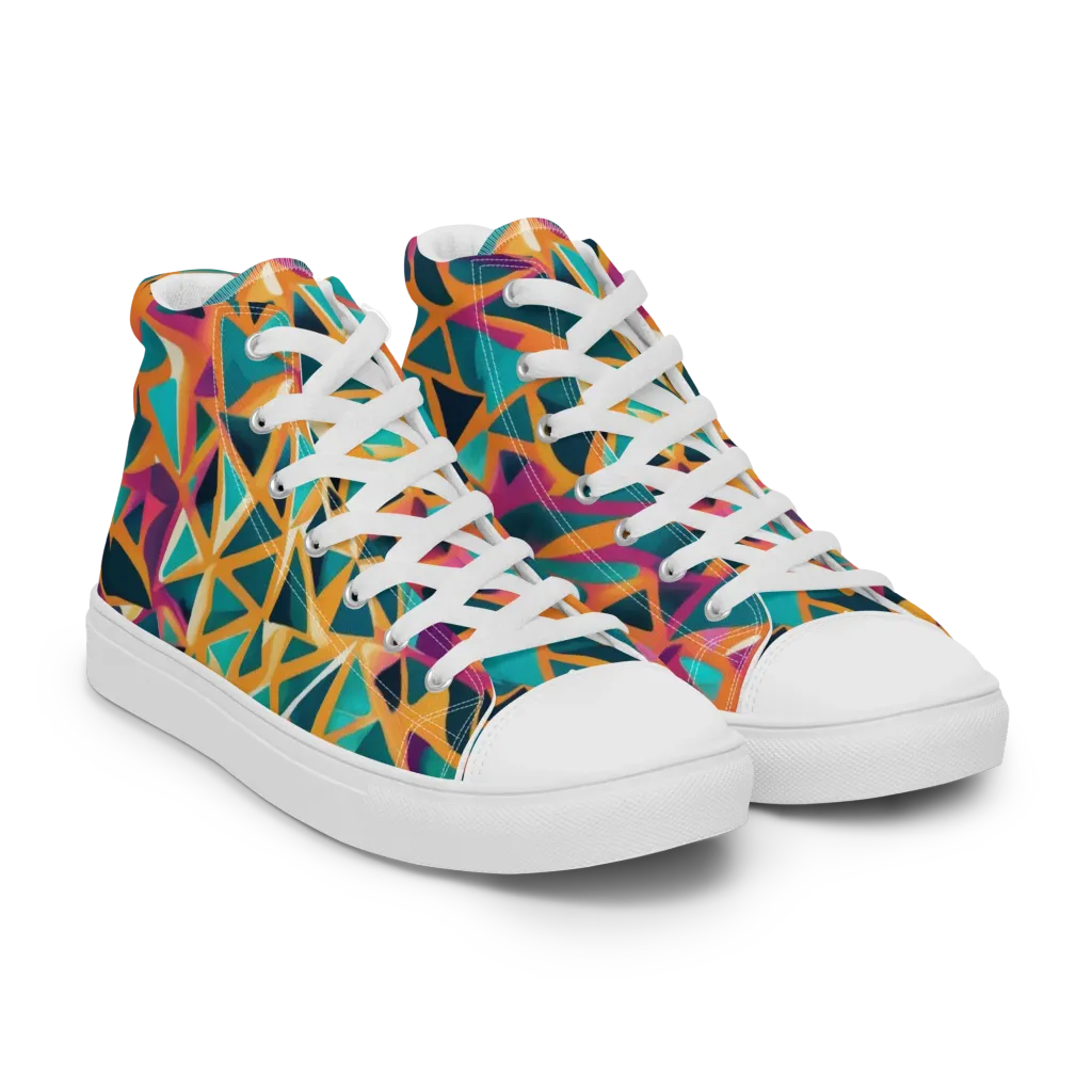 Magma Matrix on Women's High Top Canvas Shoes — Right Front