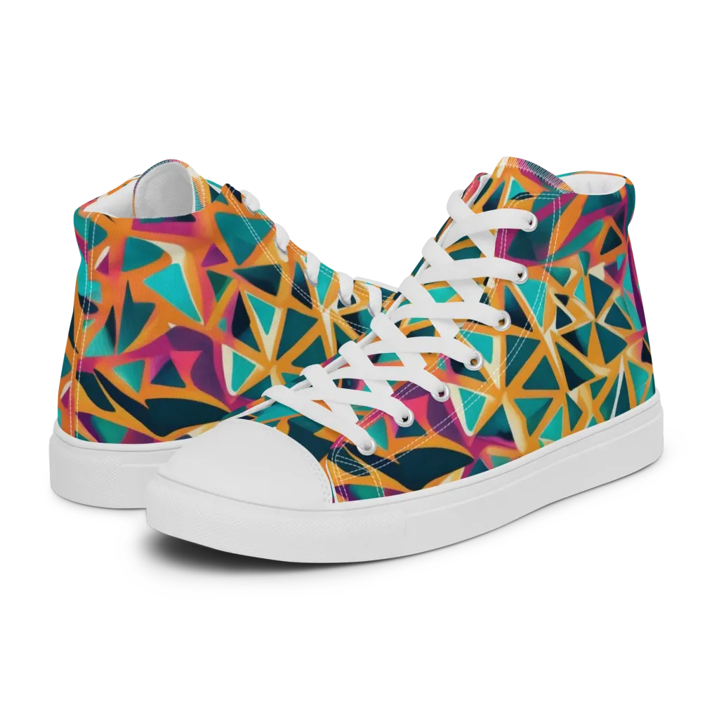 Magma Matrix on Women's High Top Canvas Shoes — Left