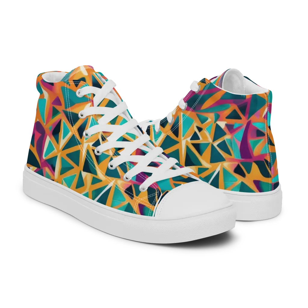 Magma Matrix on Women's High Top Canvas Shoes — Right