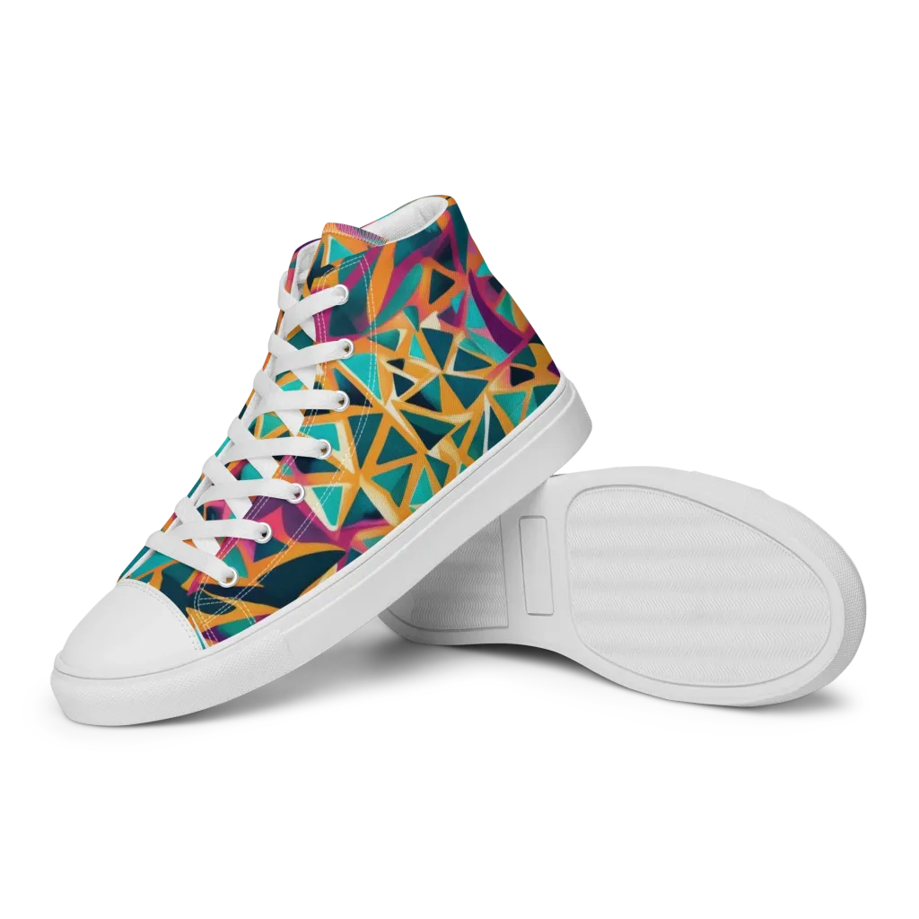Magma Matrix on Women's High Top Canvas Shoes — Left