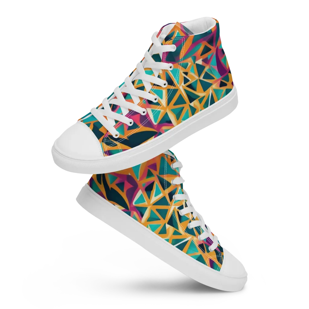 Magma Matrix on Women's High Top Canvas Shoes — Front