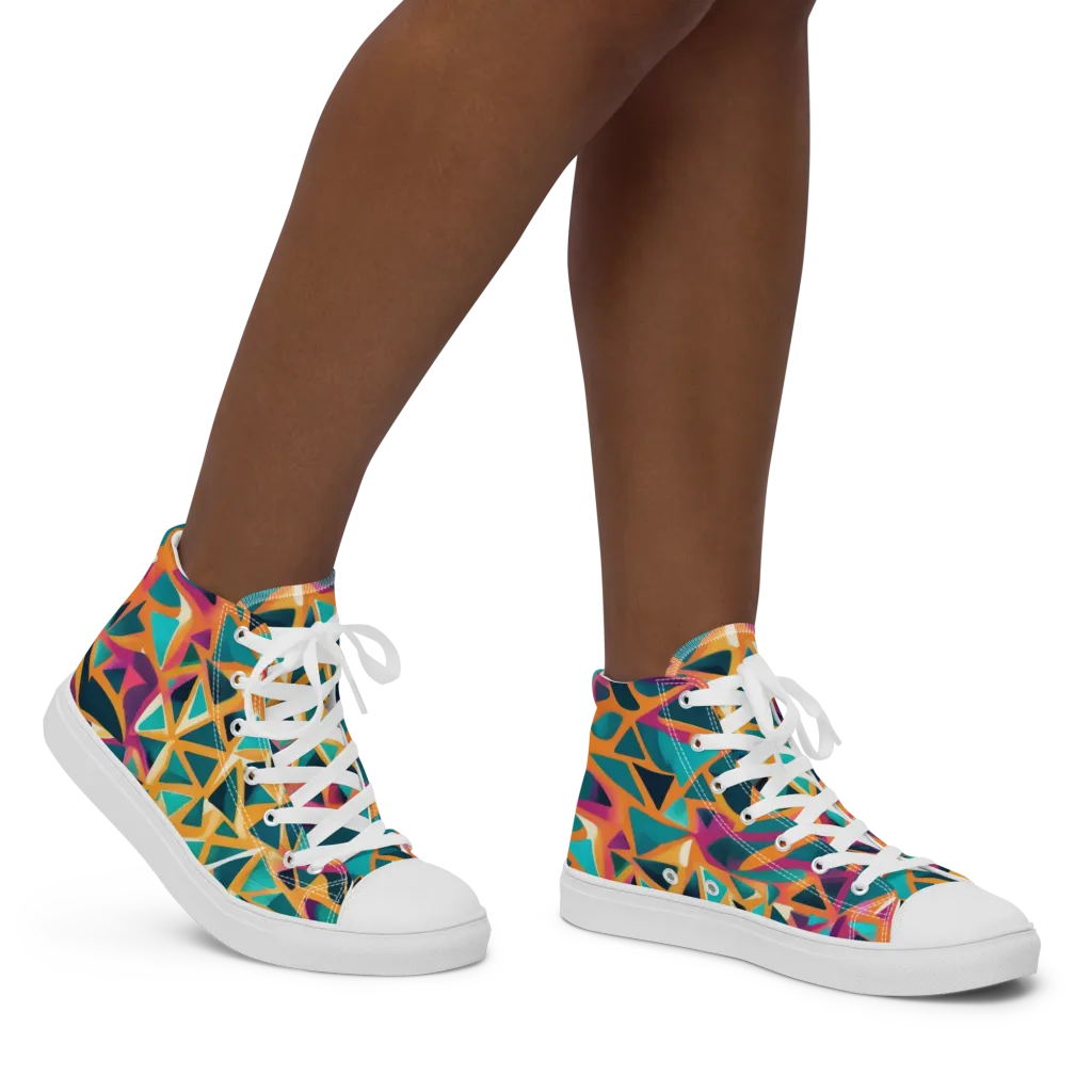 Magma Matrix on Women's High Top Canvas Shoes — Right