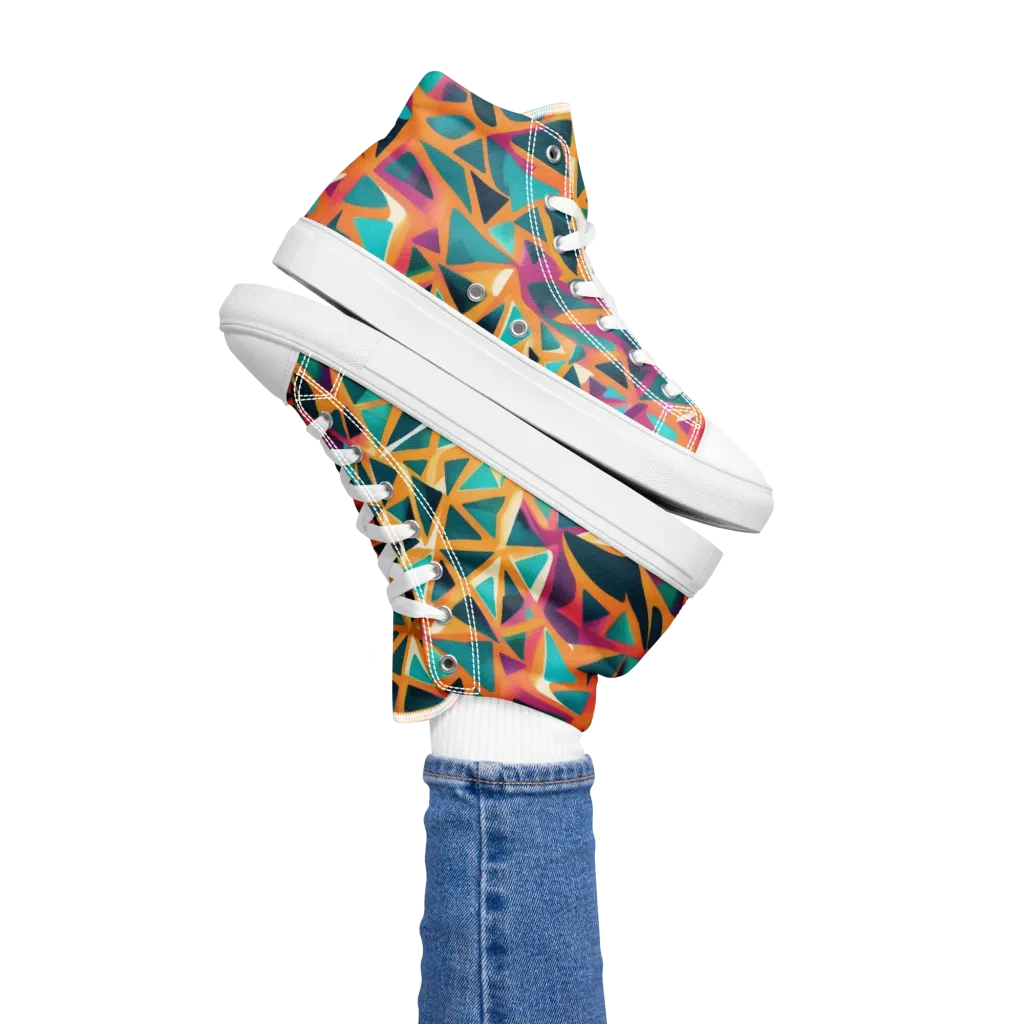 Magma Matrix on Women's High Top Canvas Shoes — Left