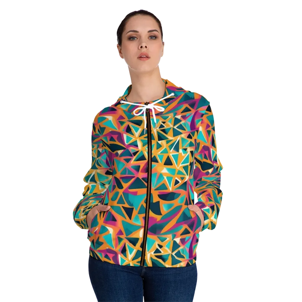 Magma Matrix on Women's Full-Zip Hoodie — Front On Person
