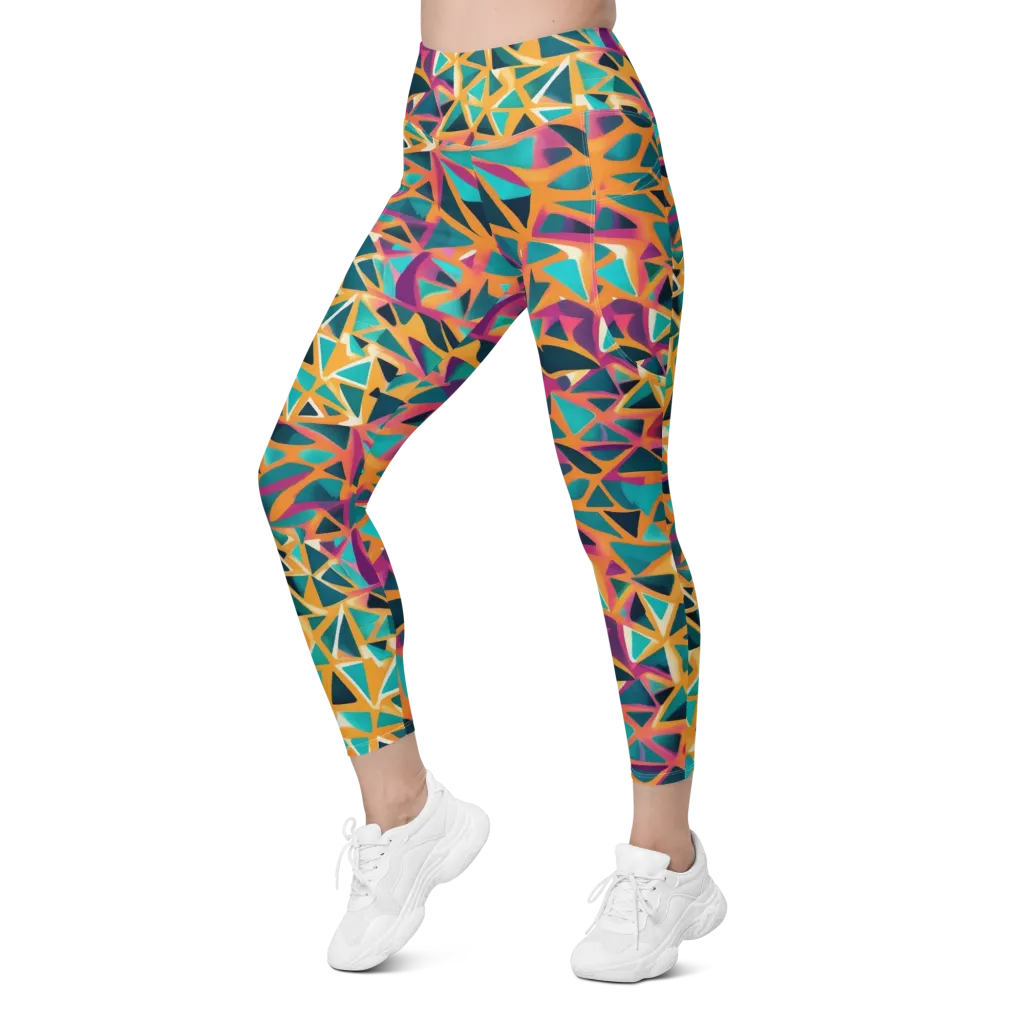 Magma Matrix on Leggings with Pockets — Left Front
