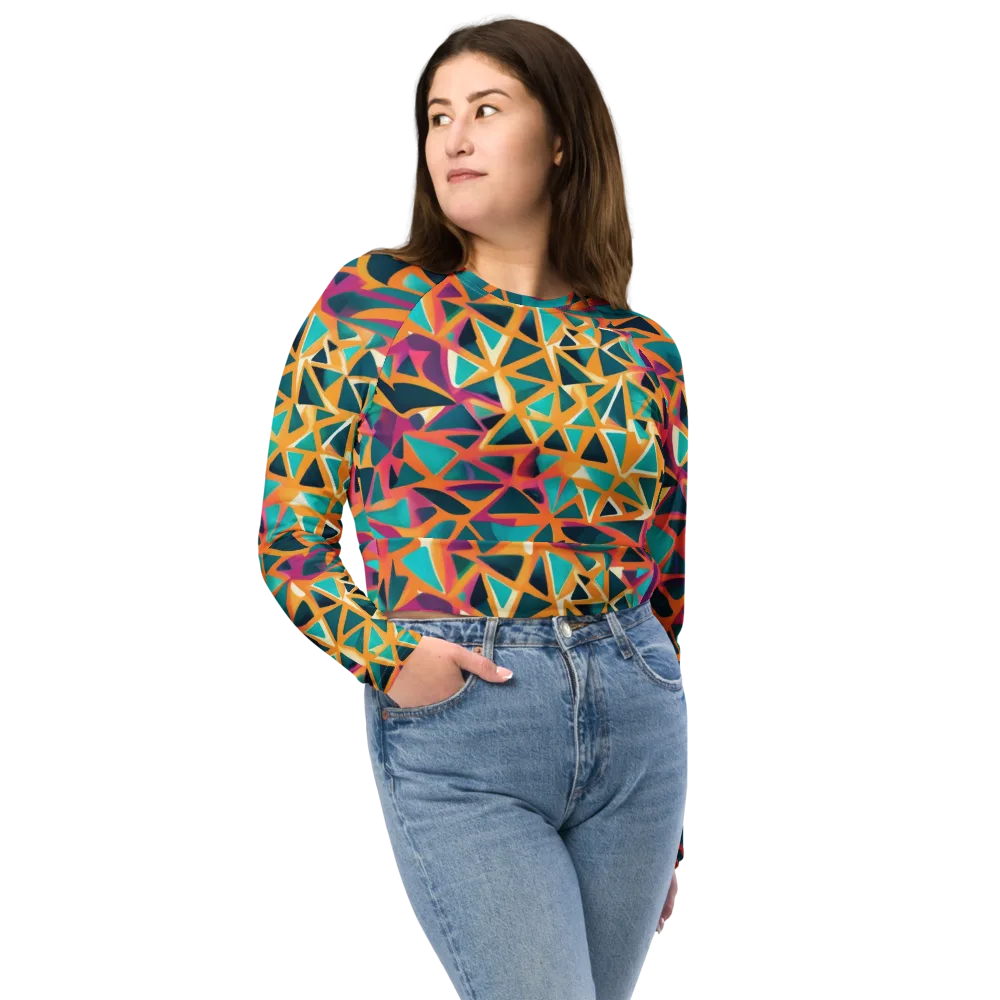 Magma Matrix on Long Sleeve Crop Top — Front