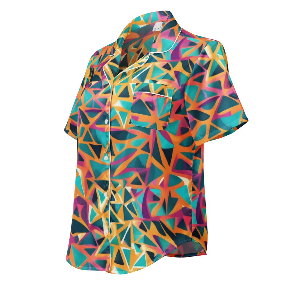 Magma Matrix on Women's Short Sleeve Pajama Top — Left Front