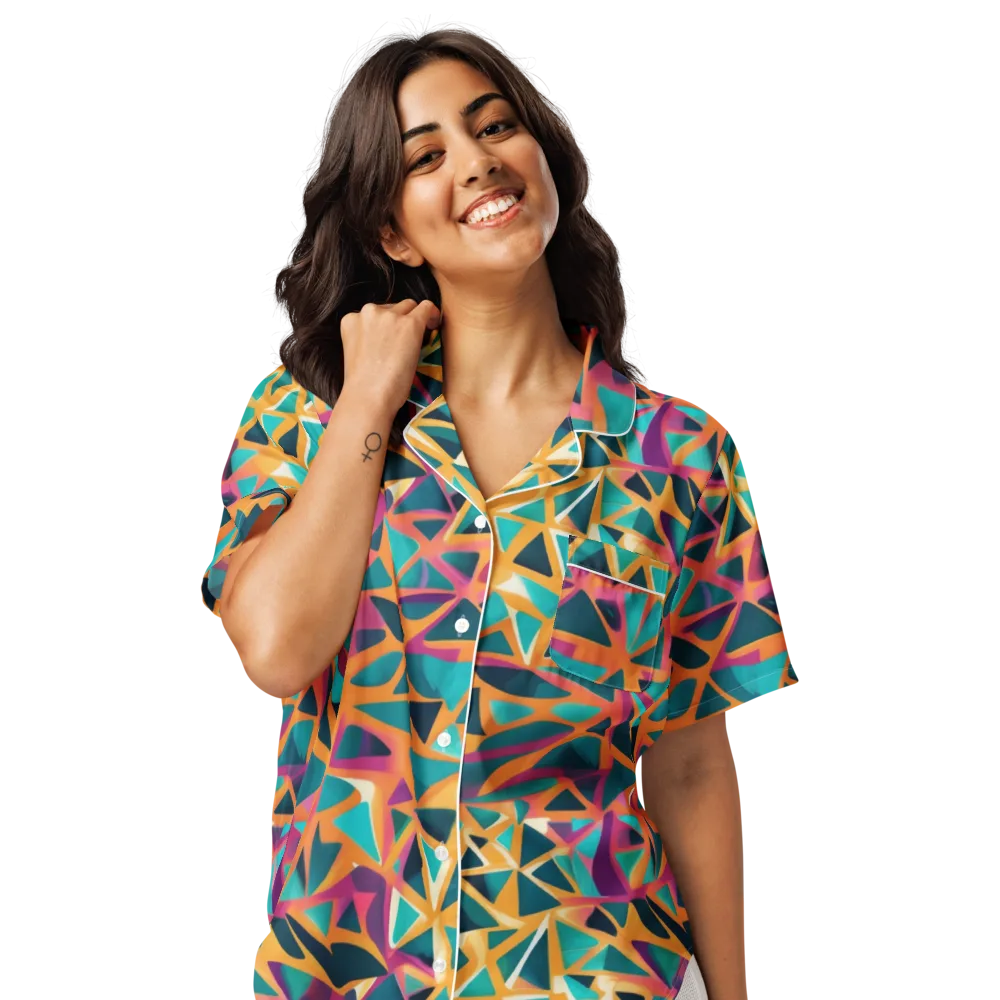 Magma Matrix on Women's Short Sleeve Pajama Top — Front