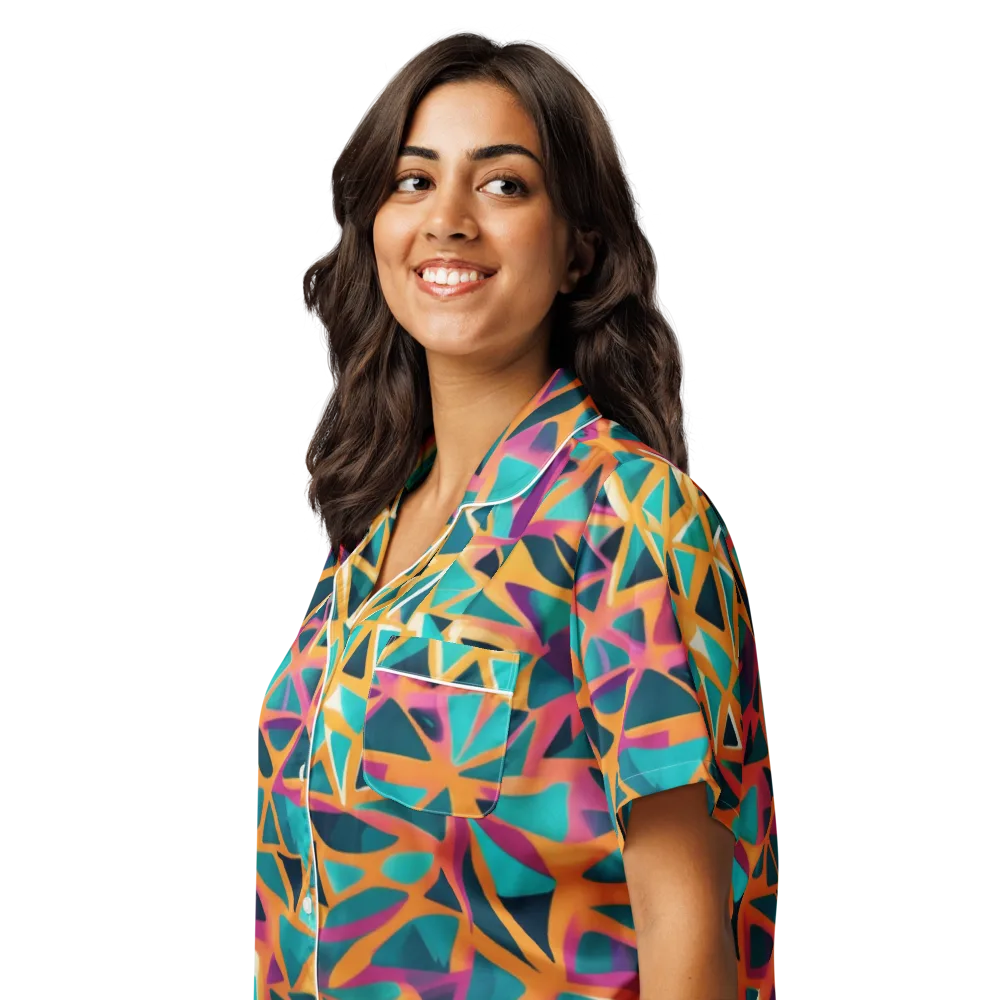 Magma Matrix on Women's Short Sleeve Pajama Top — Left Front