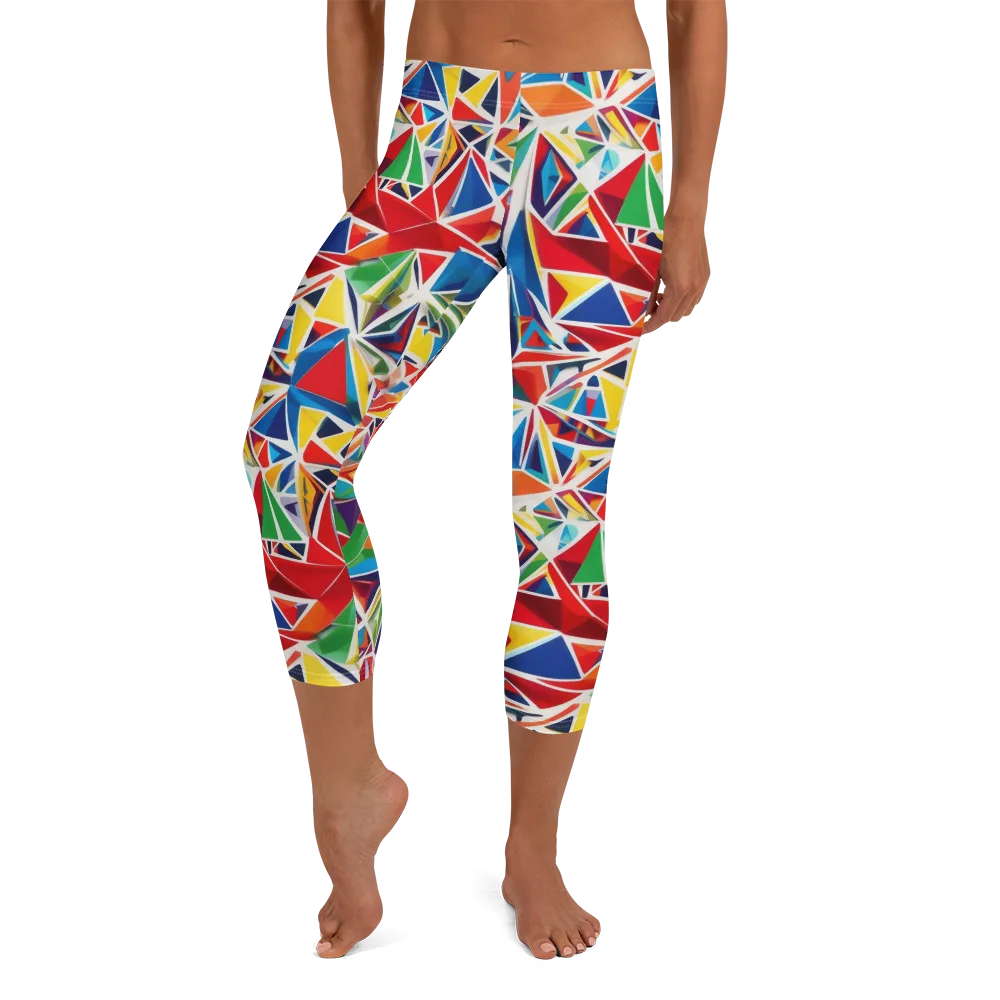 Facet Frenzy on Capri Leggings — Front