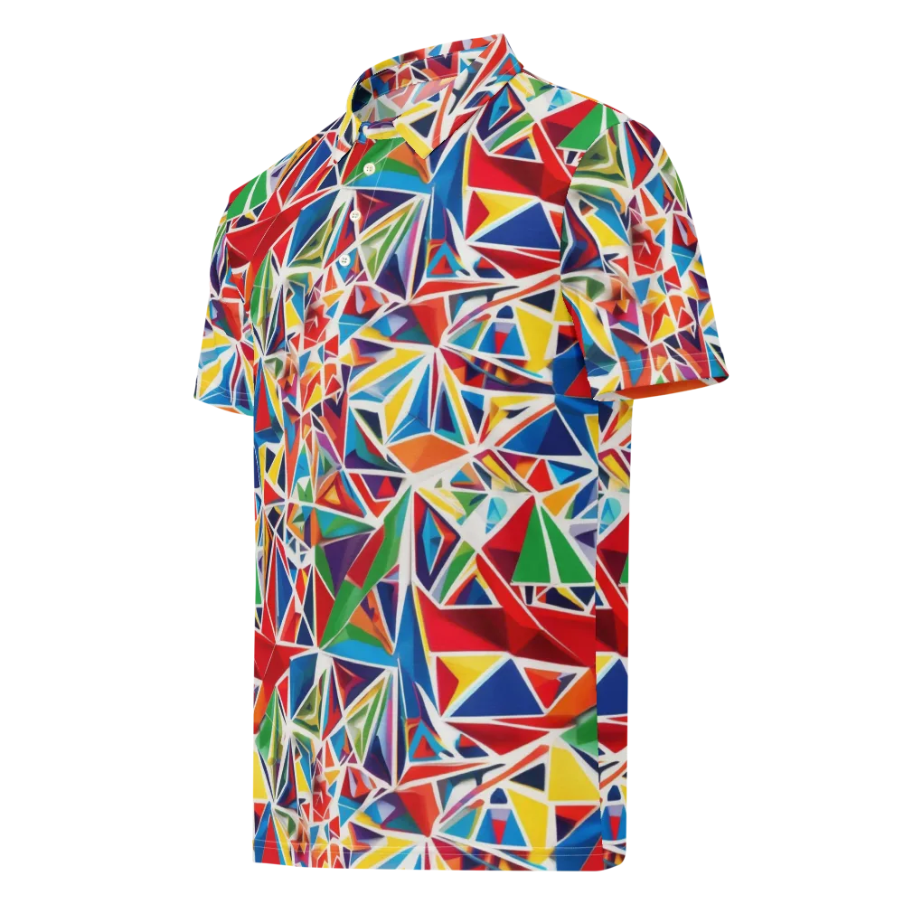Facet Frenzy on Men's Slim Fit Polo Shirt — Left Front