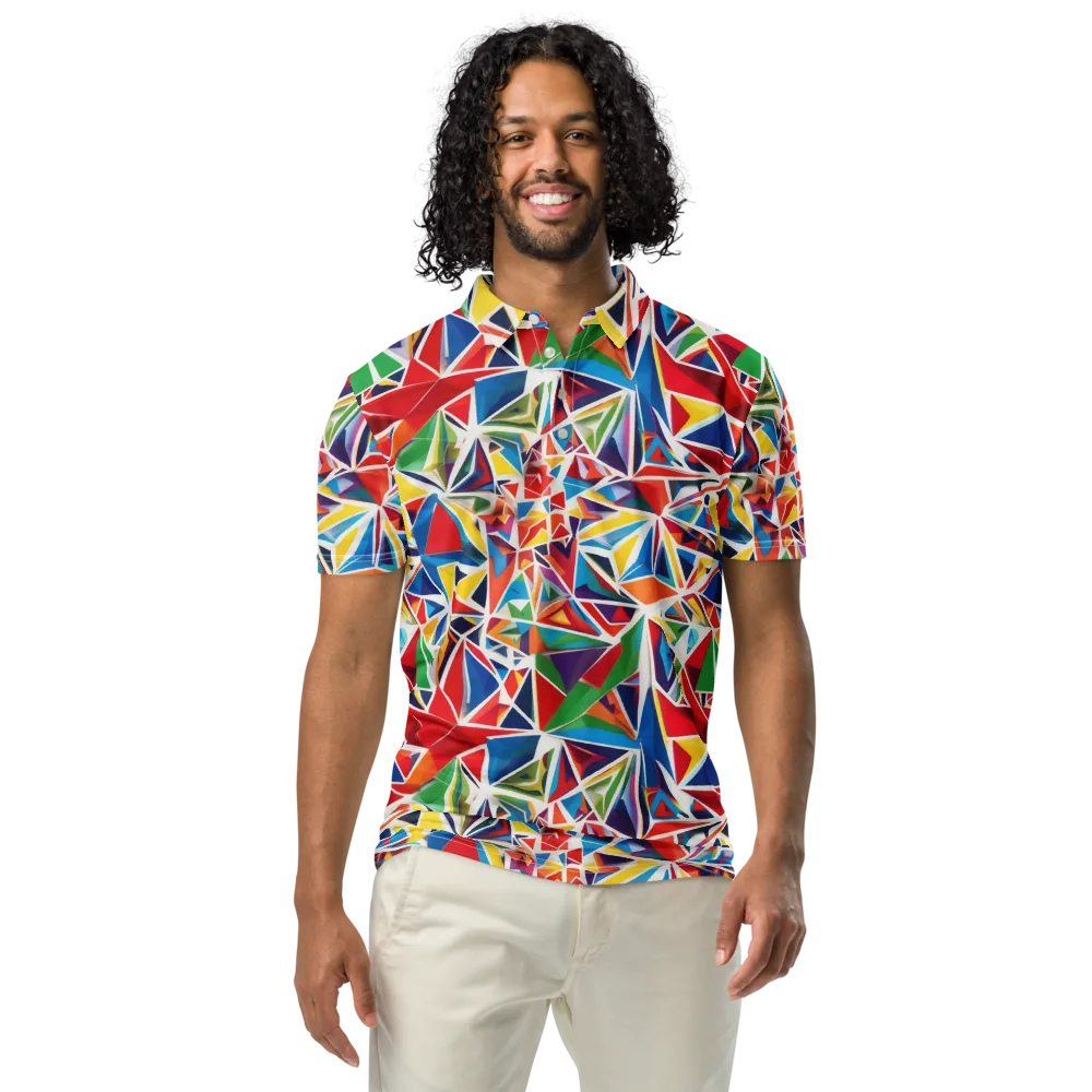 Facet Frenzy on Men's Slim Fit Polo Shirt — Front