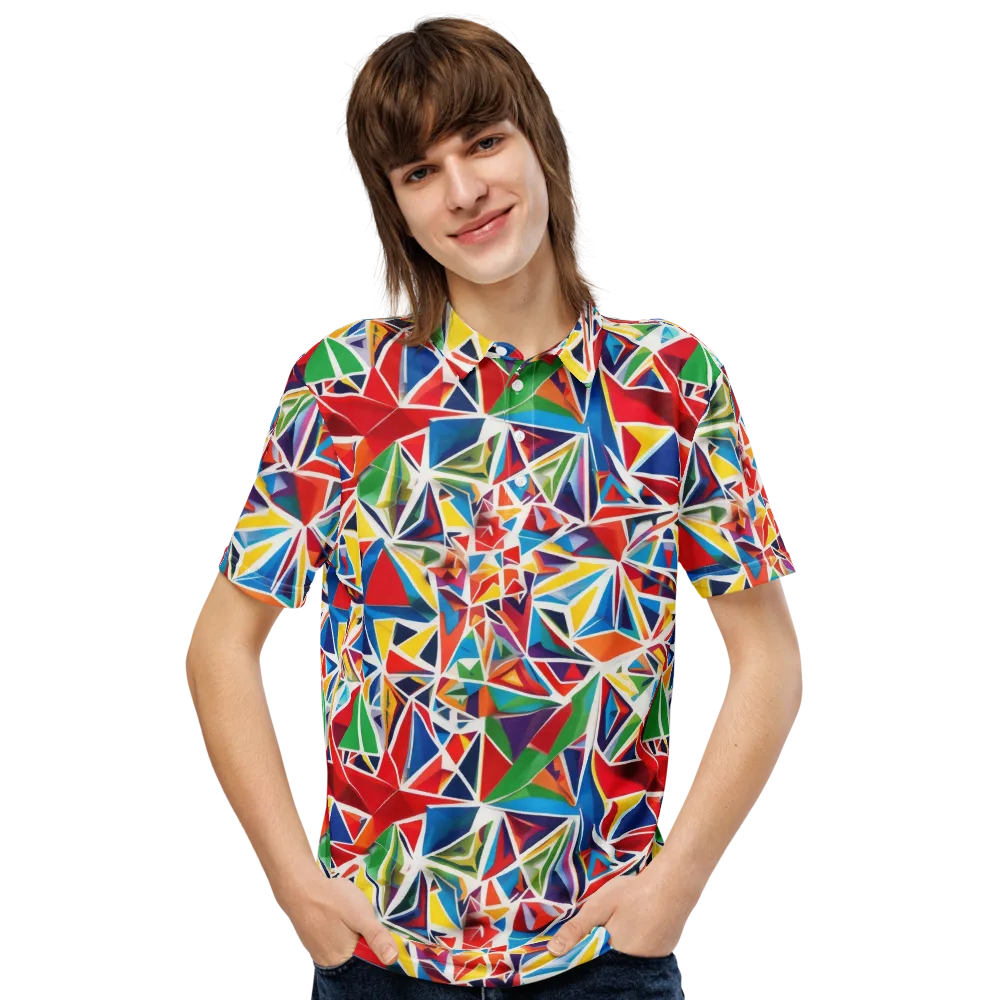 Facet Frenzy on Men's Slim Fit Polo Shirt — Front