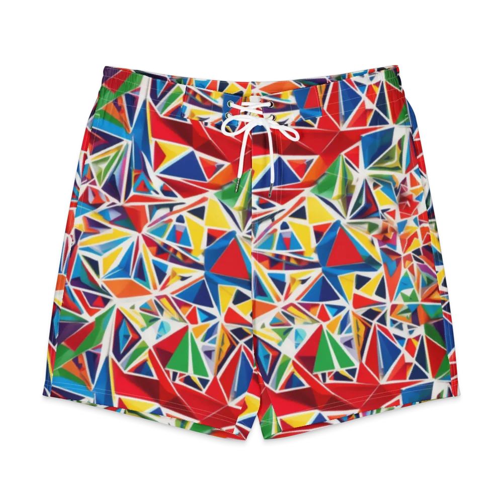 Facet Frenzy on Men's Board Shorts — Front