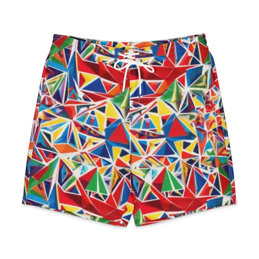 Facet Frenzy on a Men's Board Shorts