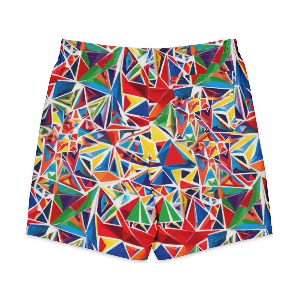 Facet Frenzy on Men's Board Shorts — Back