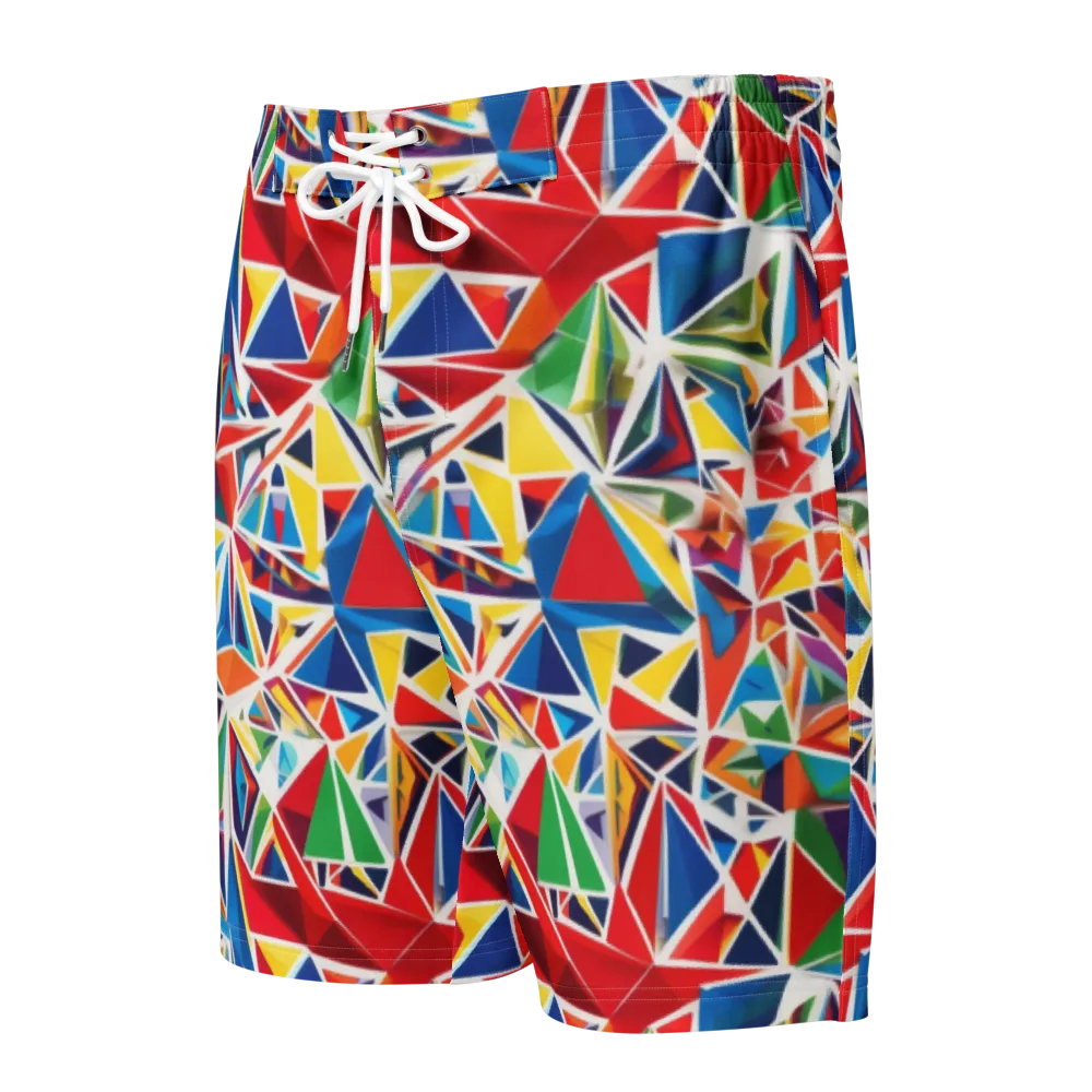 Facet Frenzy on Men's Board Shorts — Front