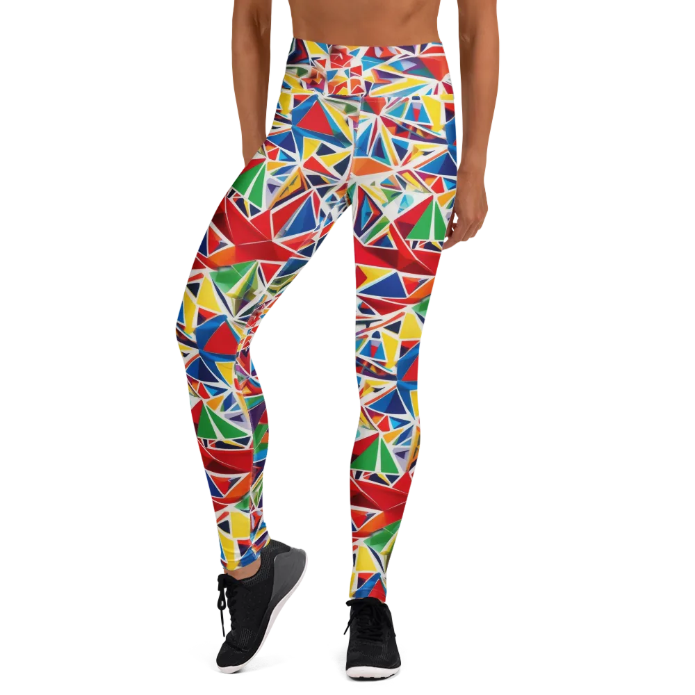 Facet Frenzy on Yoga Leggings — Front
