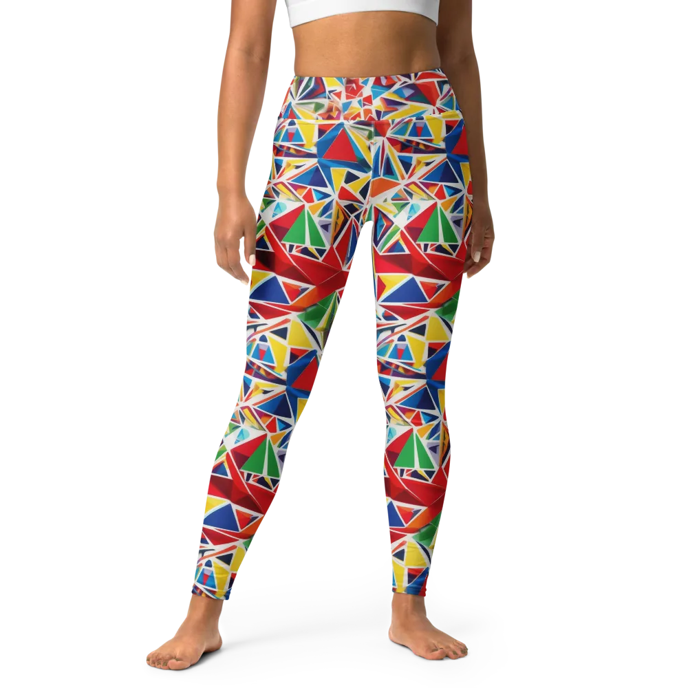Facet Frenzy on Yoga Leggings — Front