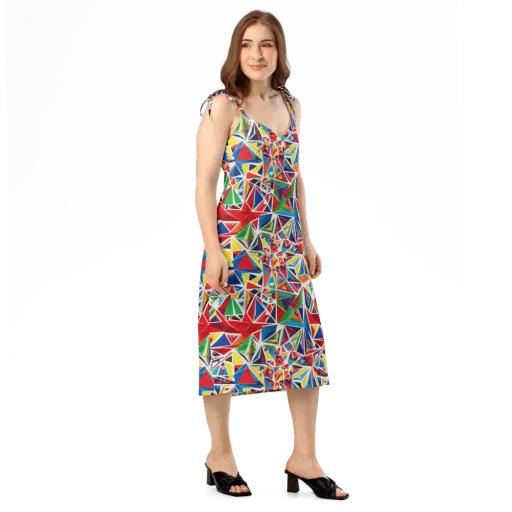 Facet Frenzy on a Slip Dress