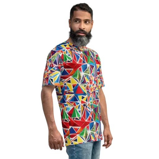 Facet Frenzy on a Men's Crew Neck T-Shirt