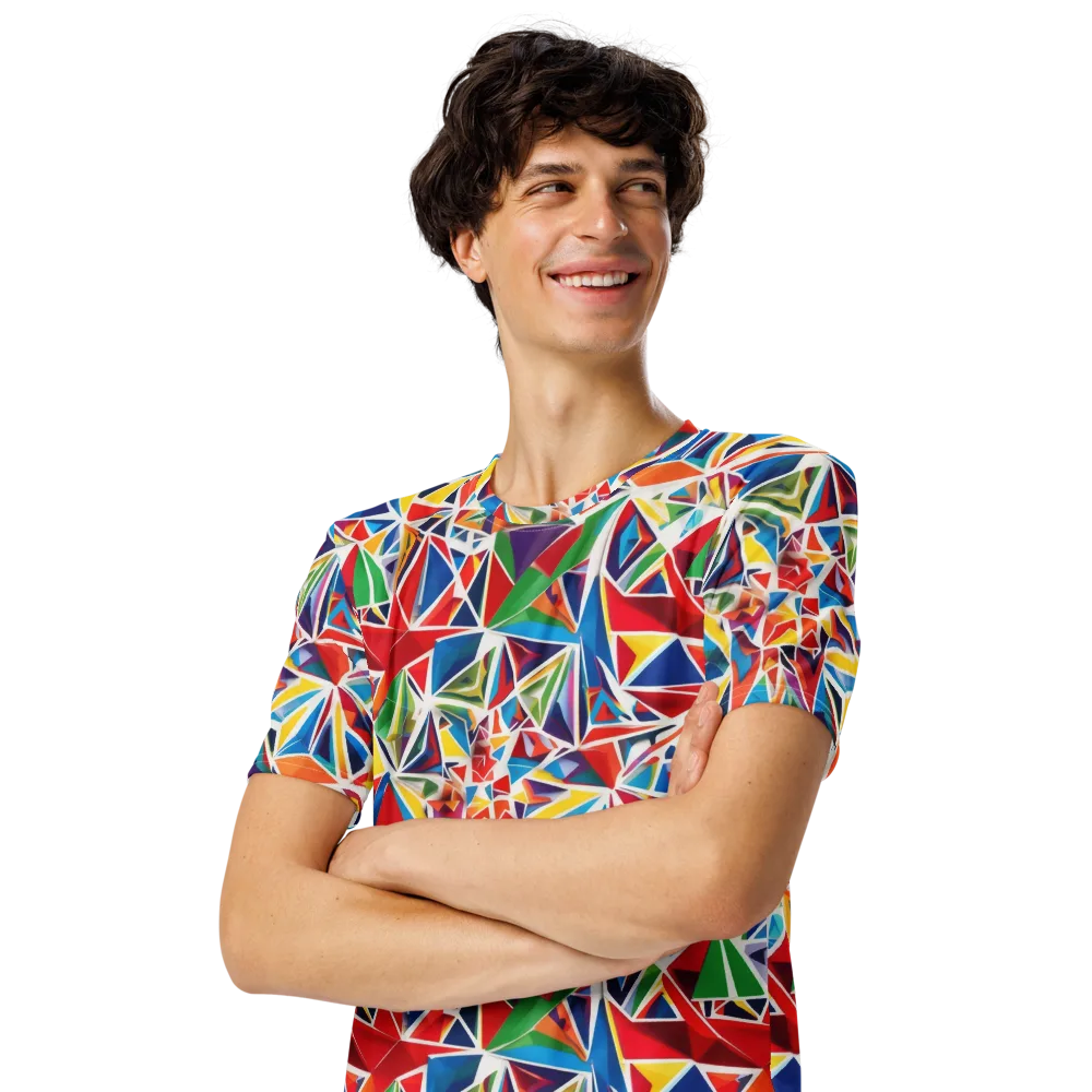 Facet Frenzy on Men's Crew Neck T-Shirt — Left Front