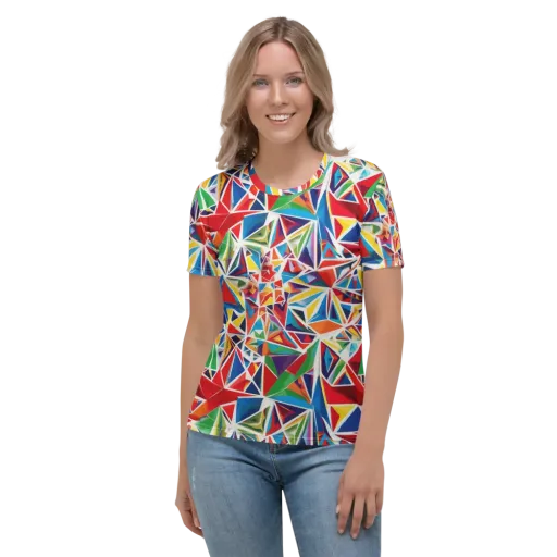 Facet Frenzy on a Women's Crew Neck T-Shirt