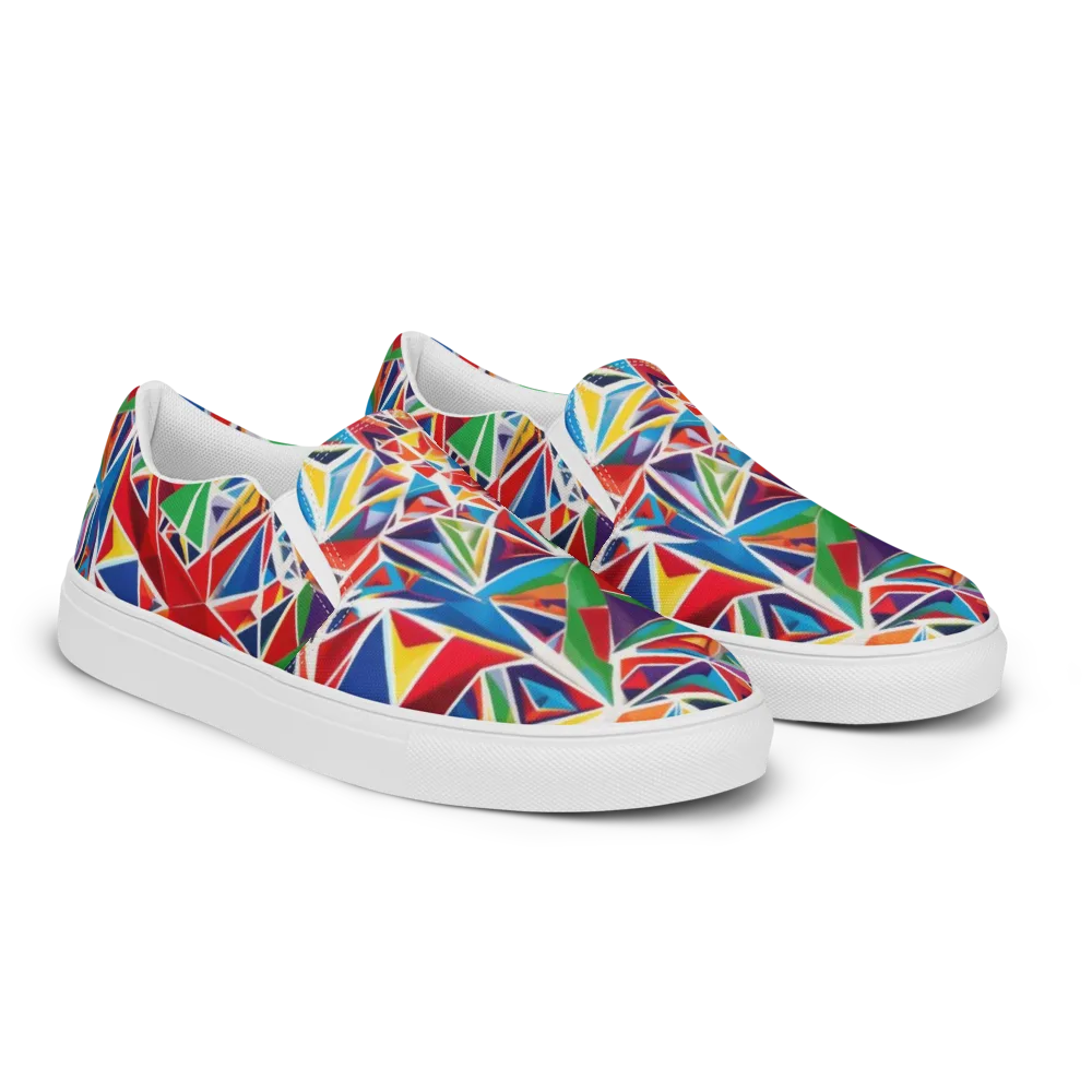 Facet Frenzy on Men's Slip-On Canvas Shoes — Right Front