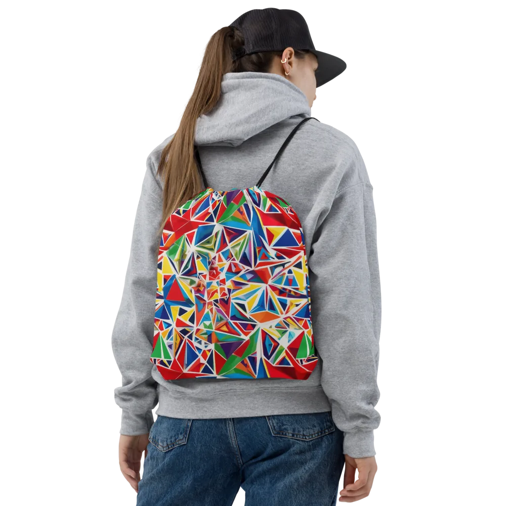 Facet Frenzy on Drawstring Bag — Front