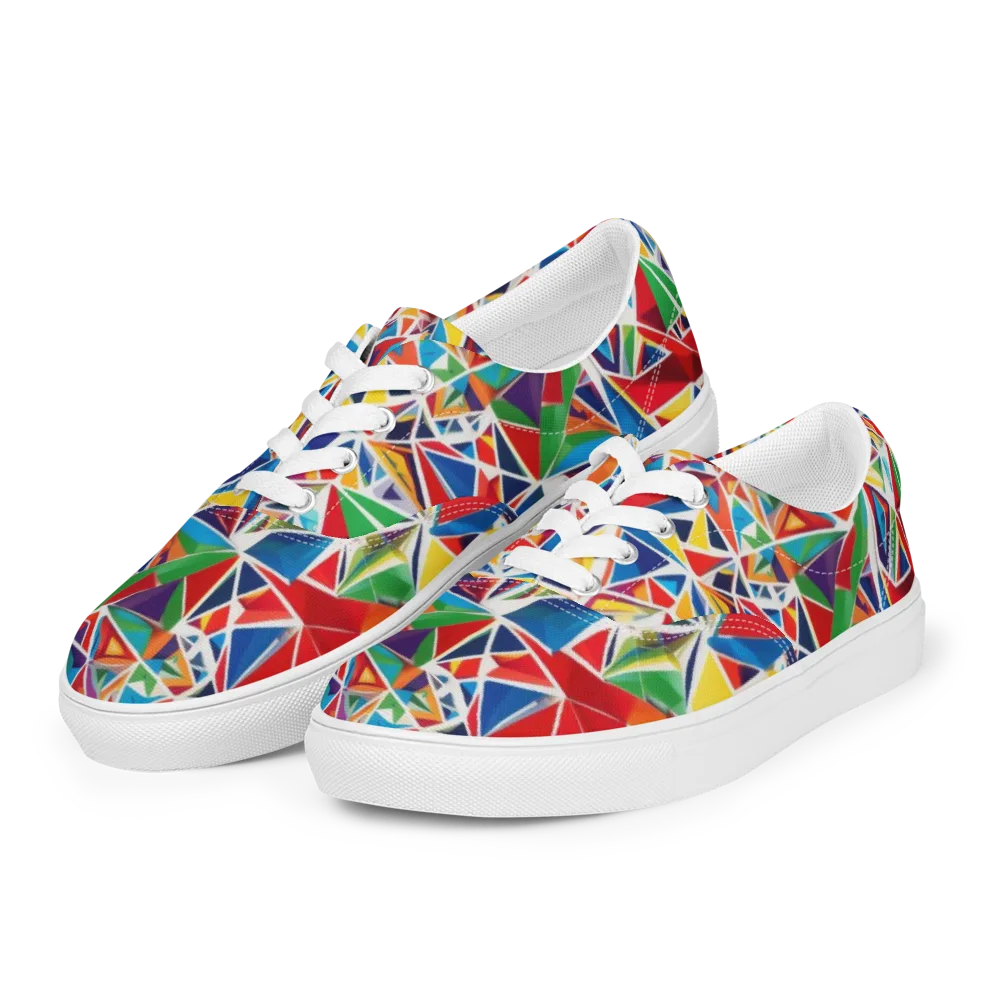 Facet Frenzy on Men's Lace-Up Canvas Shoes — Left Front