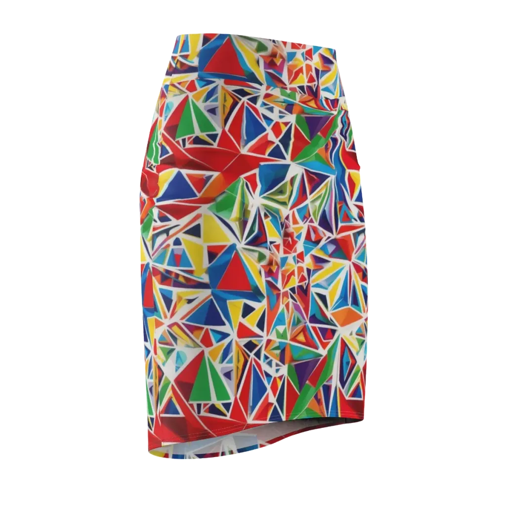 Facet Frenzy on Pencil Skirt — Front Side