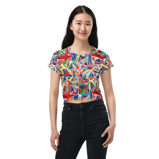 Facet Frenzy on a Crop Tee