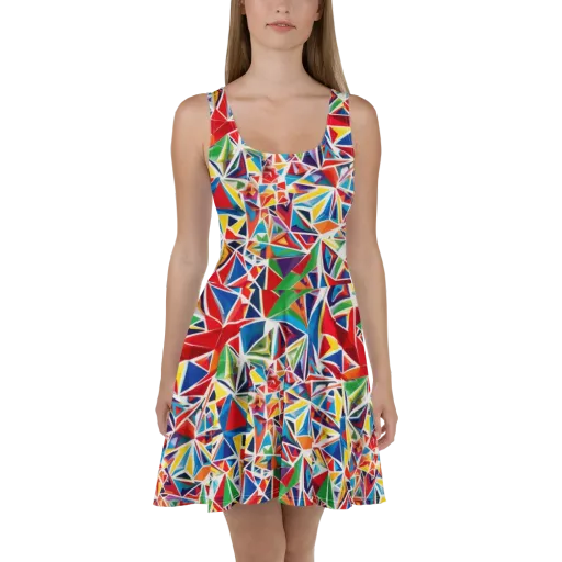 Facet Frenzy on a Skater Dress