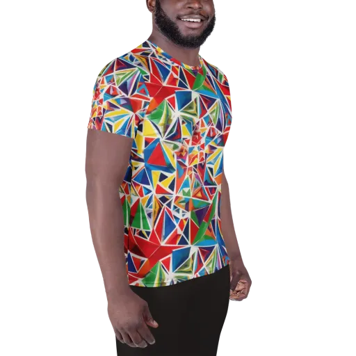 Facet Frenzy on a Men's Athletic T-Shirt