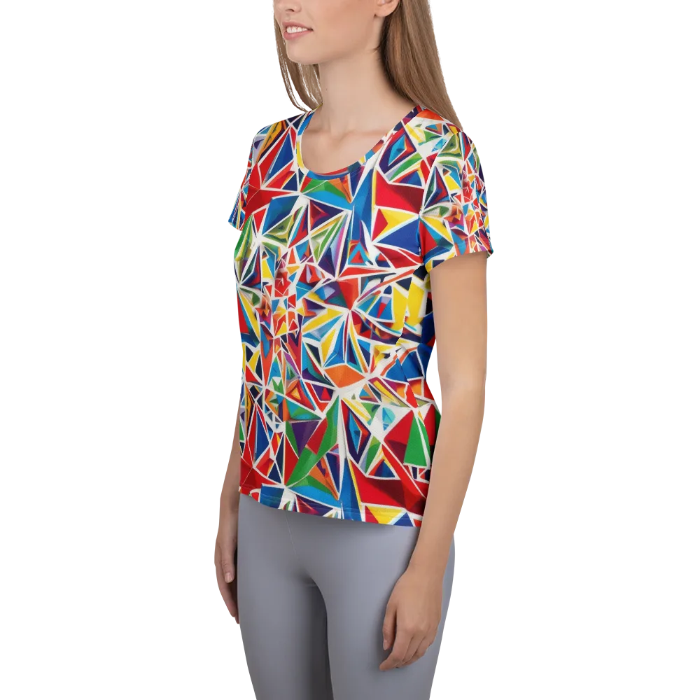 Facet Frenzy on Women's Athletic T-Shirt — Left