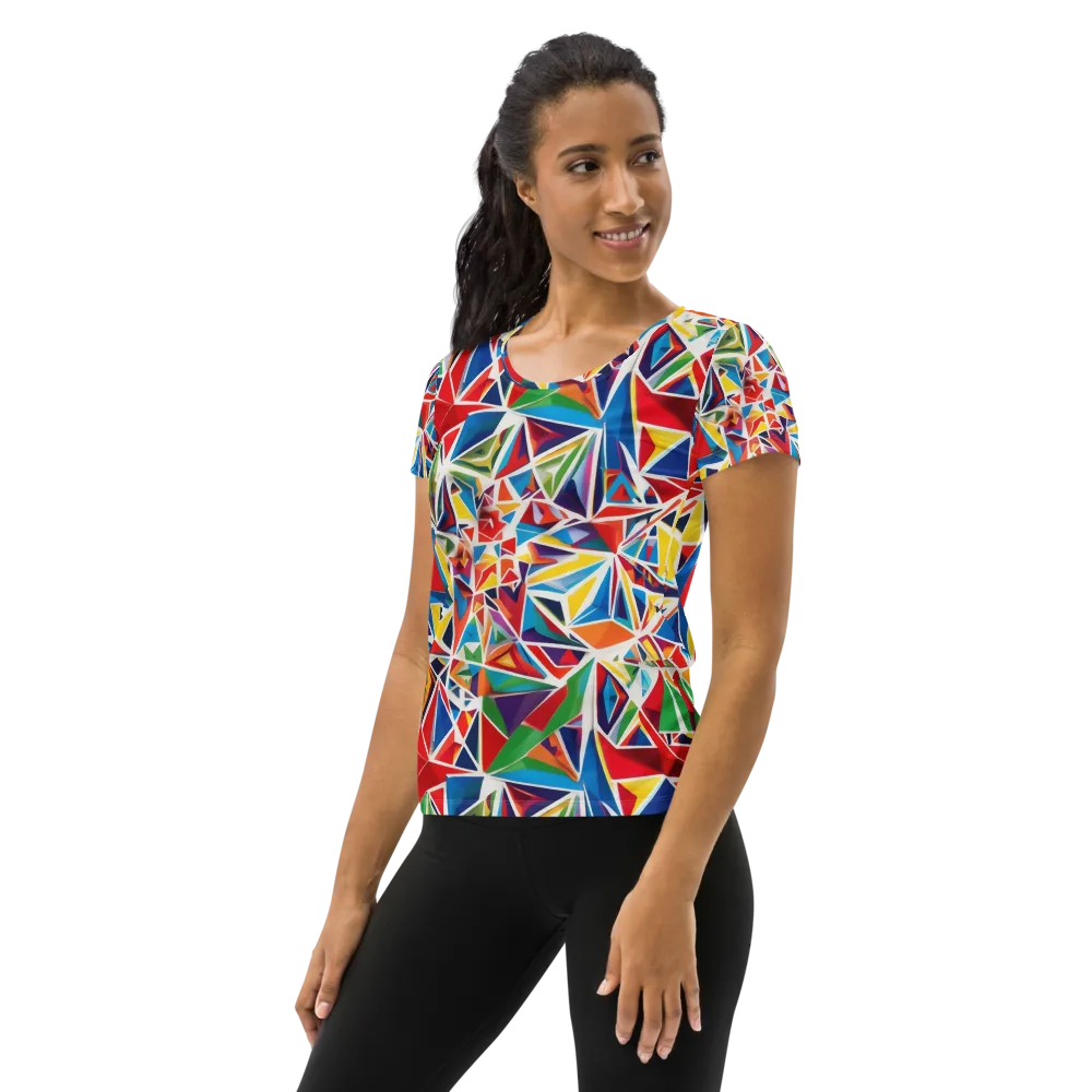 Facet Frenzy on Women's Athletic T-Shirt — Left