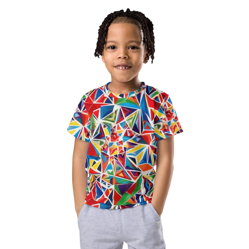 Facet Frenzy on Kids Crew Neck T-Shirt — Front
