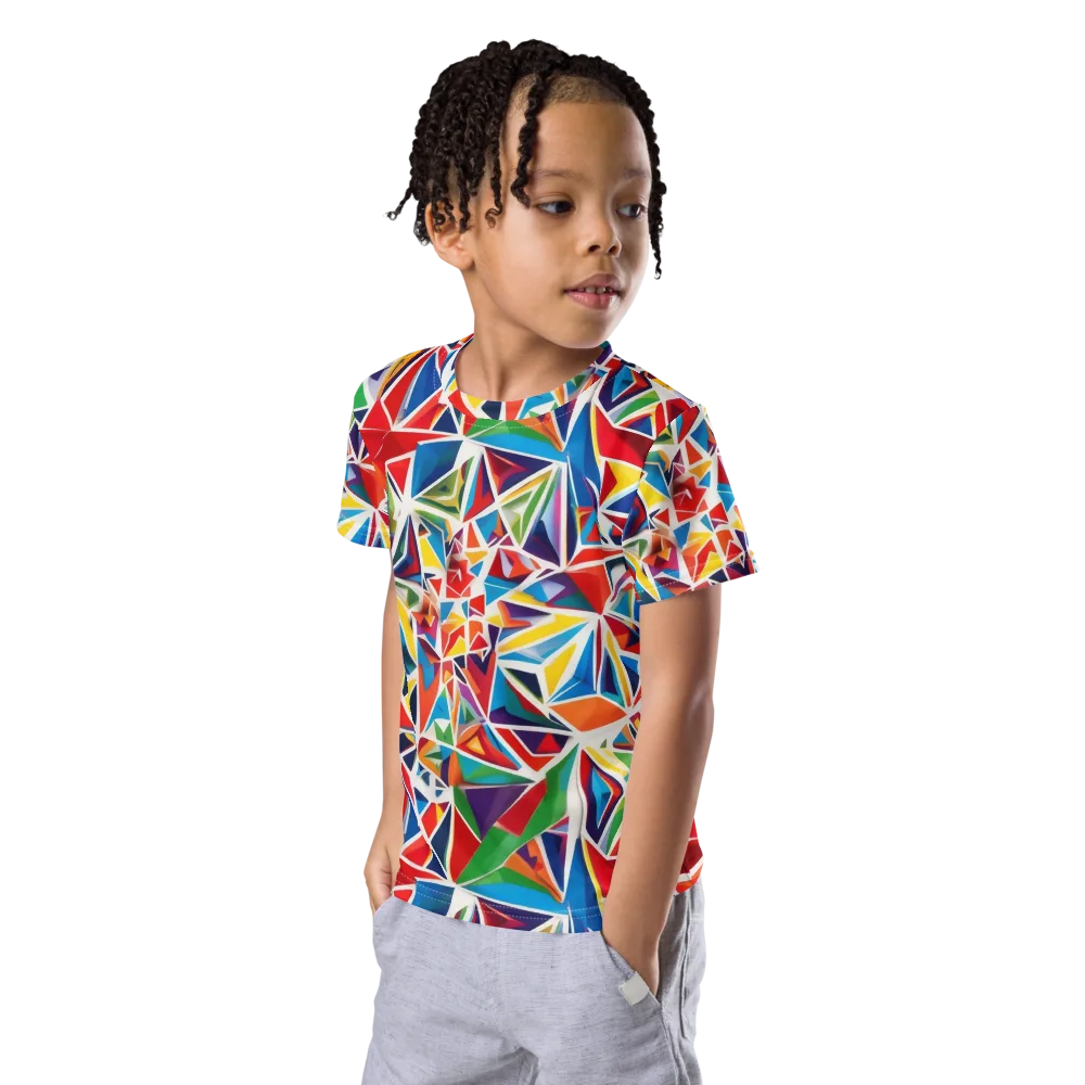 Facet Frenzy on Kids Crew Neck T-Shirt — Left Front