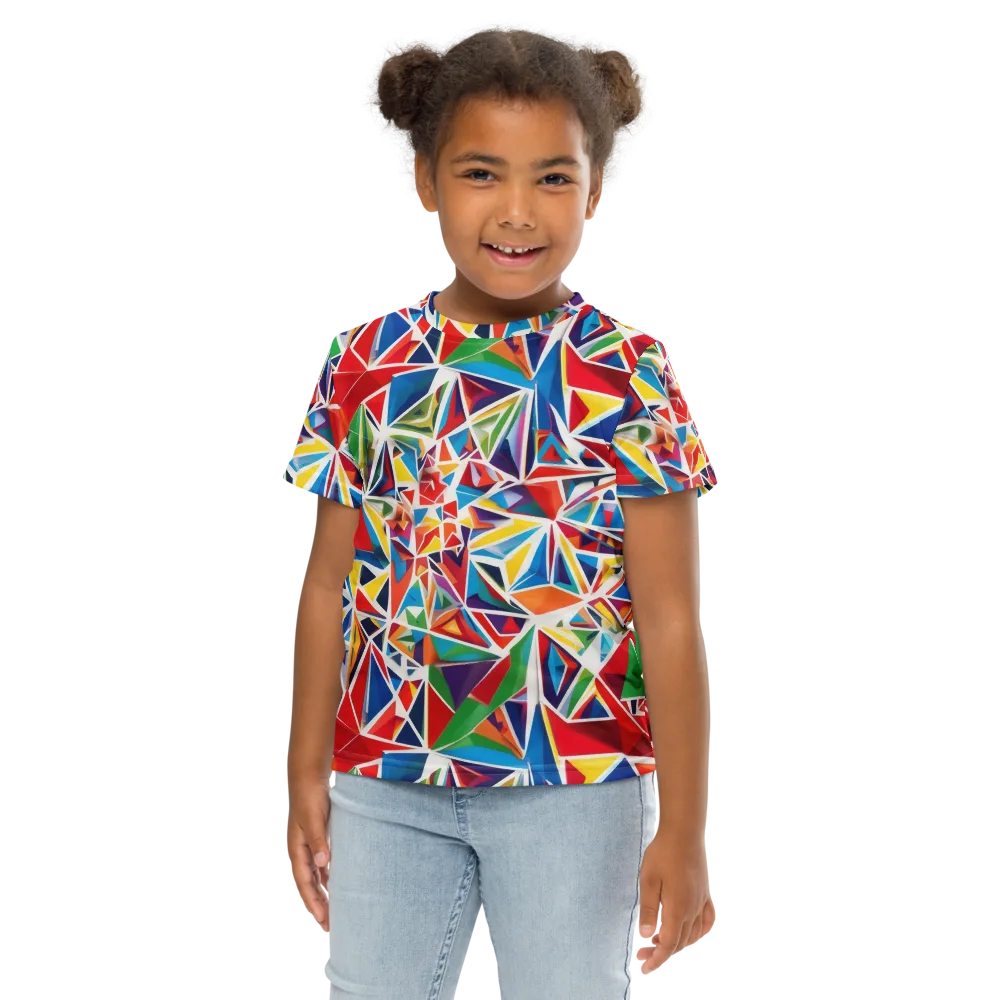 Facet Frenzy on Kids Crew Neck T-Shirt — Front