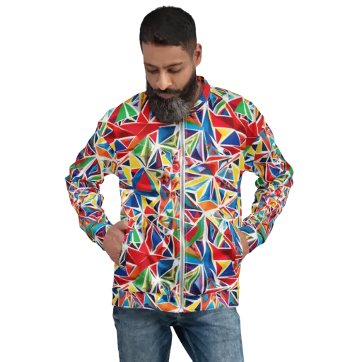 Facet Frenzy on a Bomber Jacket