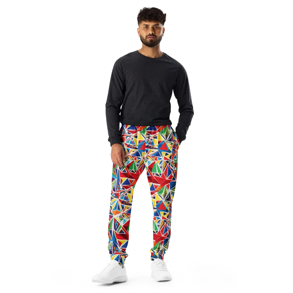 Facet Frenzy on Men's Joggers — Front