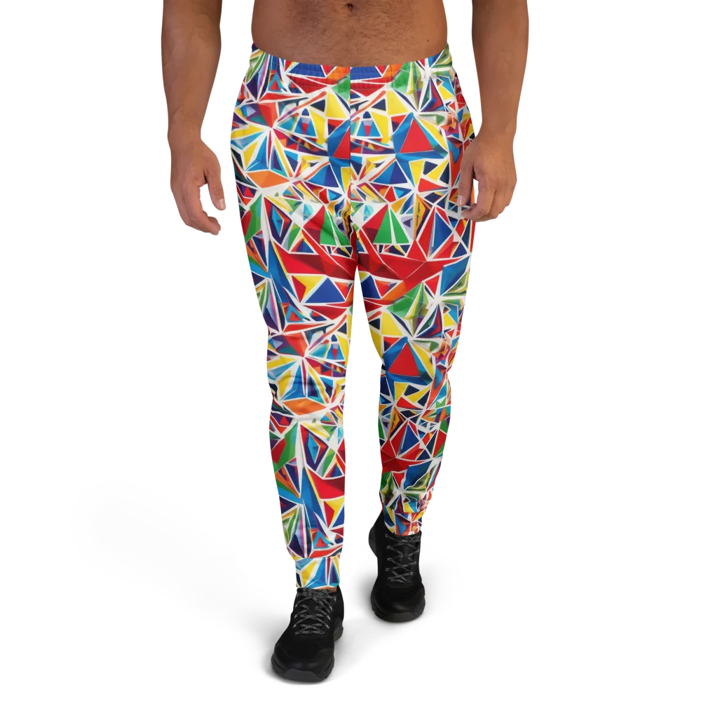 Facet Frenzy on Men's Joggers — Front
