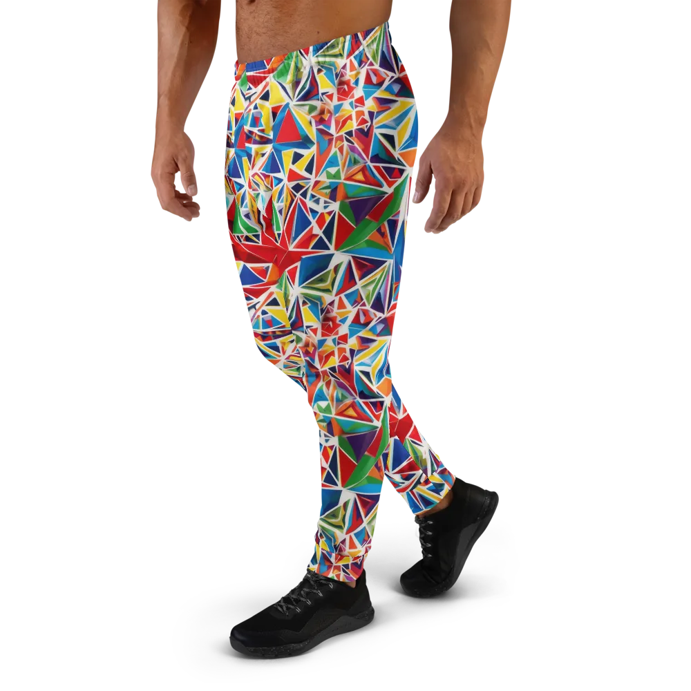 Facet Frenzy on Men's Joggers — Left
