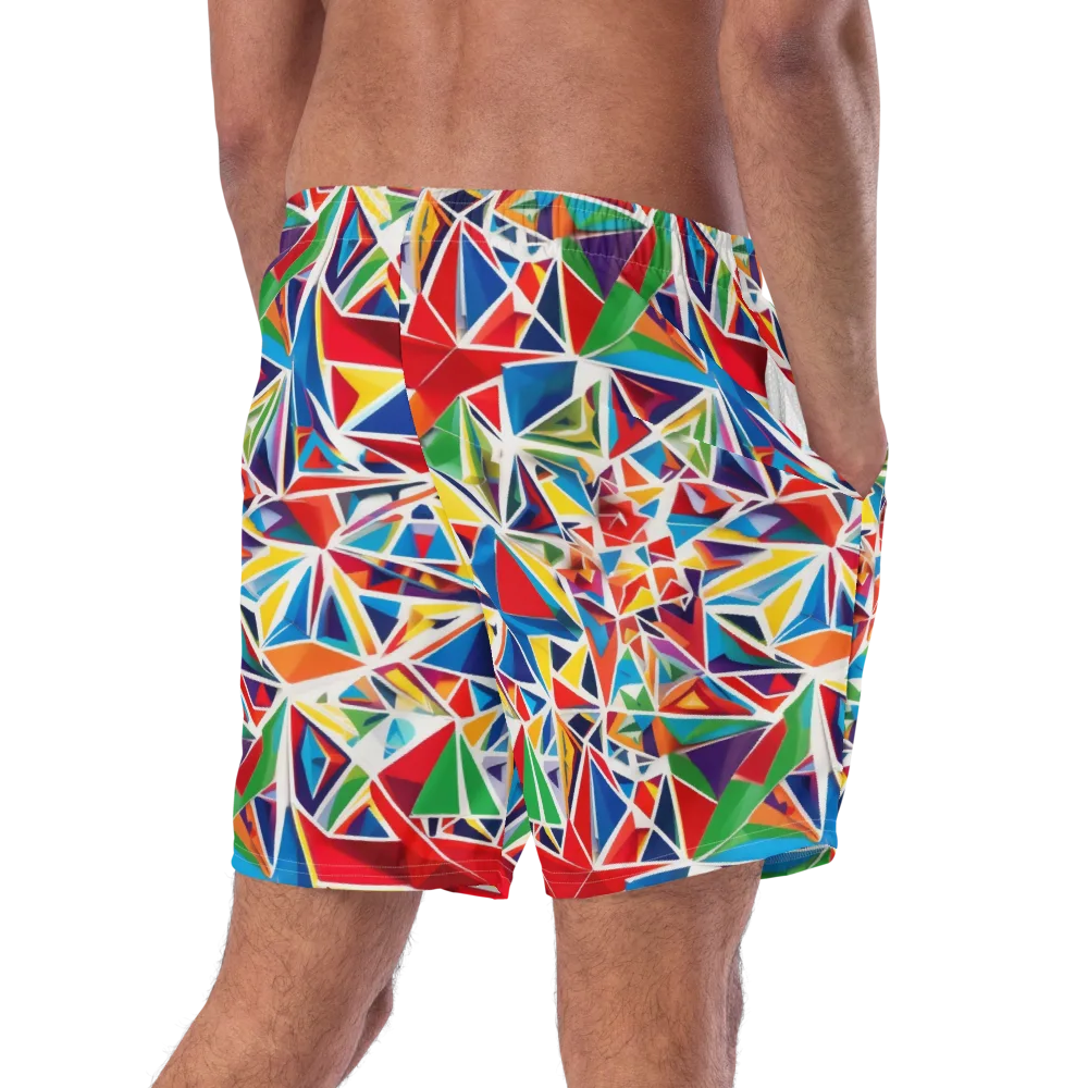 Facet Frenzy on Swim Trunks — Right Back