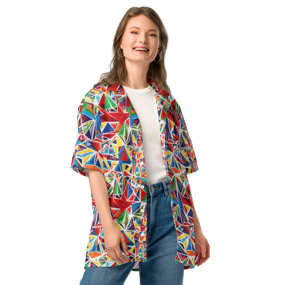 Facet Frenzy on Button Shirt — Front