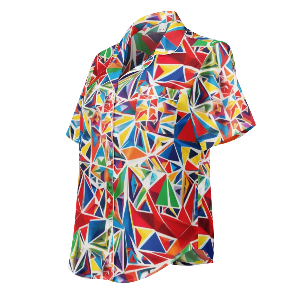 Facet Frenzy on Women's Short Sleeve Pajama Top — Left Front